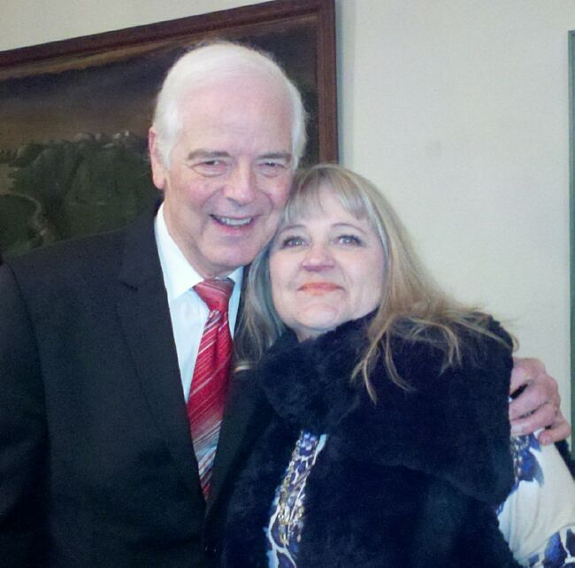 Nick Clooney and Margaret Whiting's daughter Debbi before dinner