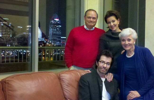 George and Lee with their hosts Steve and Heather after an exciting 1st day
