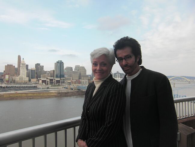 Lee and George and Cincinnati's beautiful skyline